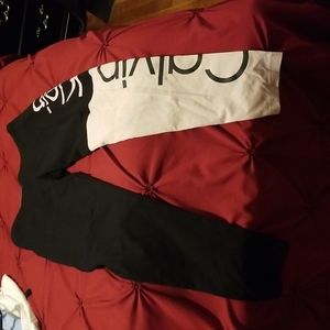 Calvin Klein tights. Black and pink stretch